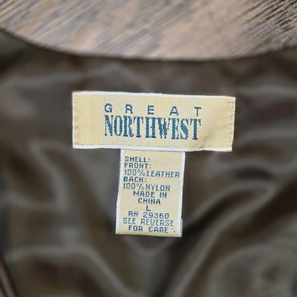 Great Northwest Leather Front Vest Brown Suede Zip Front Lined Size Large - Picture 4 of 12